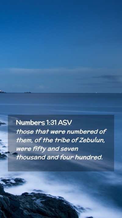 Picture 02 - Numbers 1:31 ASV Mobile Phone Wallpaper - those that were numbered of them, of the tribe of - Mobile Bible Verse Wallpaper