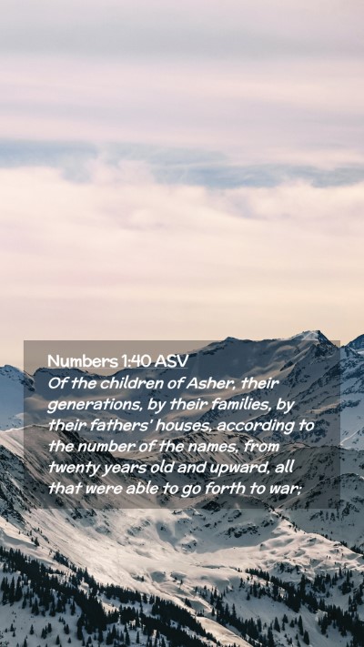 Picture 02 - Numbers 1:40 ASV Mobile Phone Wallpaper - Of the children of Asher, their generations, by - Mobile Bible Verse Wallpaper