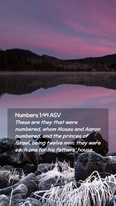 Picture 02 - Numbers 1:44 ASV Mobile Phone Wallpaper - These are they that were numbered, whom Moses and - Mobile Bible Verse Wallpaper