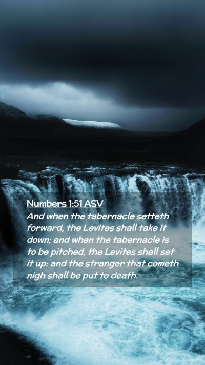 Picture 02 - Numbers 1:51 ASV Mobile Phone Wallpaper - And when the tabernacle setteth forward, the - Mobile Bible Verse Wallpaper