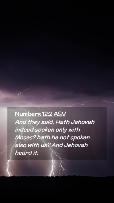 Picture 02 - Numbers 12:2 ASV Mobile Phone Wallpaper - And they said, Hath Jehovah indeed spoken only - Mobile Bible Verse Wallpaper