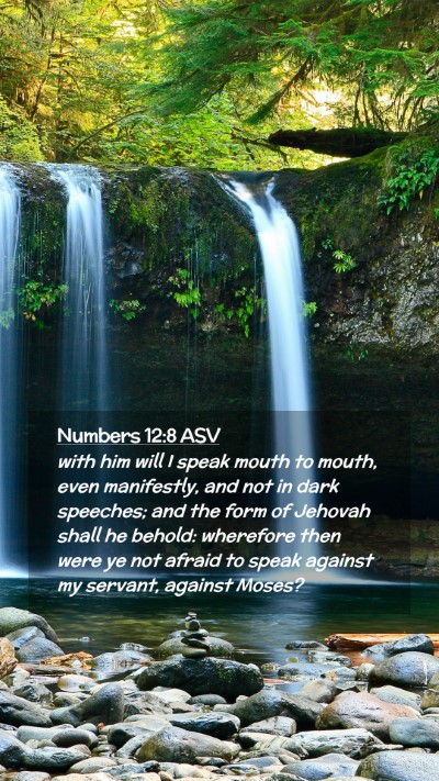 Picture 02 - Numbers 12:8 ASV Mobile Phone Wallpaper - with him will I speak mouth to mouth, even - Mobile Bible Verse Wallpaper