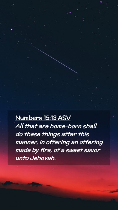 Picture 02 - Numbers 15:13 ASV Mobile Phone Wallpaper - All that are home-born shall do these things - Mobile Bible Verse Wallpaper