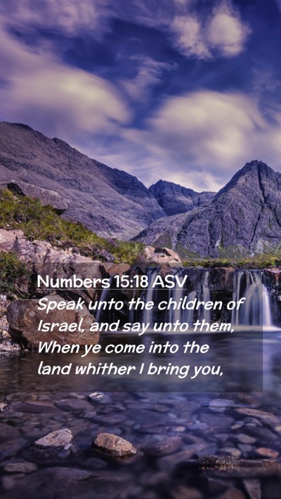 Picture 02 - Numbers 15:18 ASV Mobile Phone Wallpaper - Speak unto the children of Israel, and say unto - Mobile Bible Verse Wallpaper