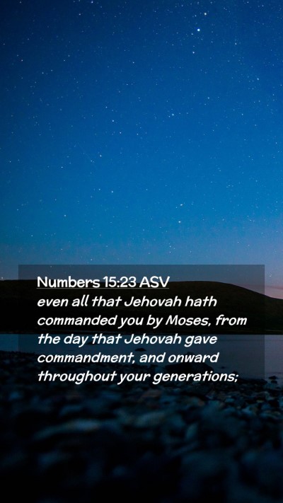 Picture 02 - Numbers 15:23 ASV Mobile Phone Wallpaper - even all that Jehovah hath commanded you by - Mobile Bible Verse Wallpaper
