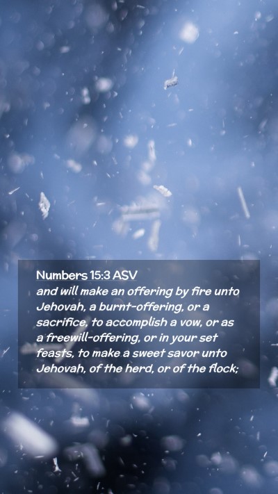 Picture 02 - Numbers 15:3 ASV Mobile Phone Wallpaper - and will make an offering by fire unto Jehovah, a - Mobile Bible Verse Wallpaper
