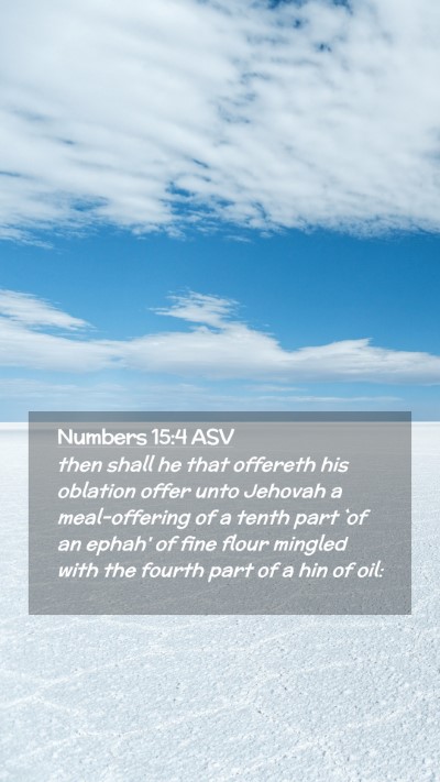 Picture 02 - Numbers 15:4 ASV Mobile Phone Wallpaper - then shall he that offereth his oblation offer - Mobile Bible Verse Wallpaper