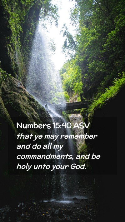 Picture 02 - Numbers 15:40 ASV Mobile Phone Wallpaper - that ye may remember and do all my commandments, - Mobile Bible Verse Wallpaper
