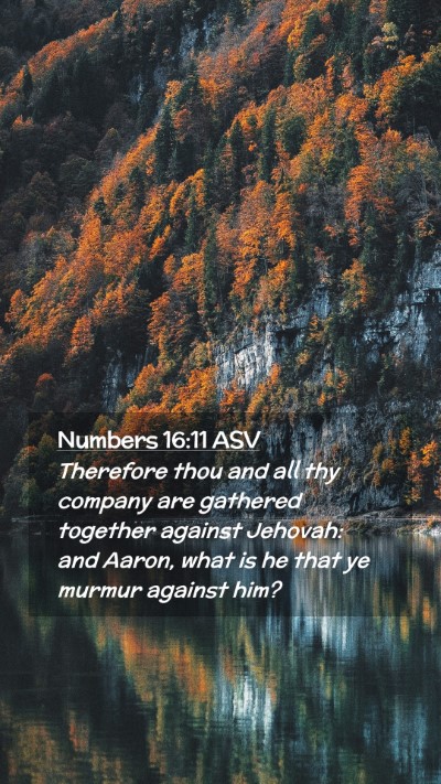 Picture 02 - Numbers 16:11 ASV Mobile Phone Wallpaper - Therefore thou and all thy company are gathered - Mobile Bible Verse Wallpaper