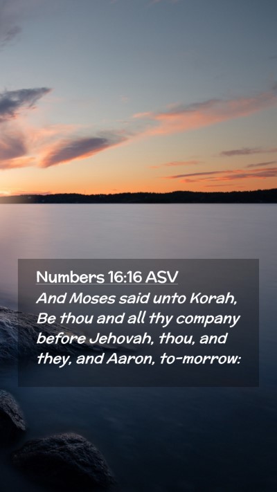 Picture 02 - Numbers 16:16 ASV Mobile Phone Wallpaper - And Moses said unto Korah, Be thou and all thy - Mobile Bible Verse Wallpaper