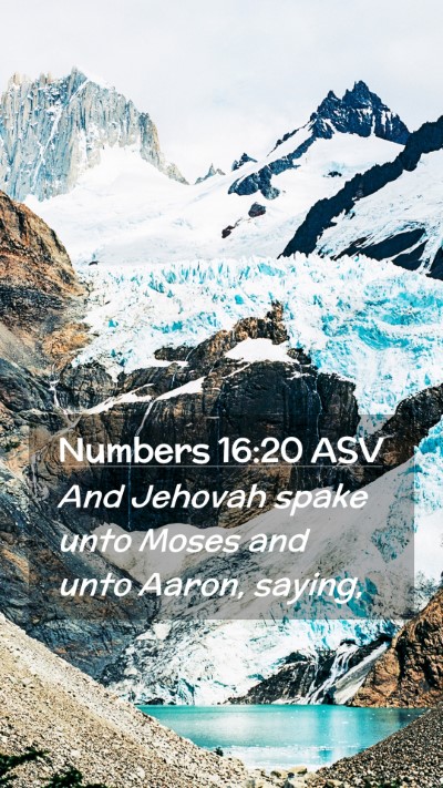 Picture 02 - Numbers 16:20 ASV Mobile Phone Wallpaper - And Jehovah spake unto Moses and unto Aaron, - Mobile Bible Verse Wallpaper