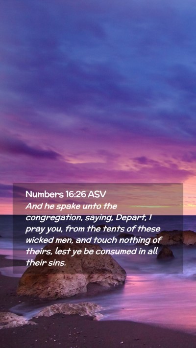 Picture 02 - Numbers 16:26 ASV Mobile Phone Wallpaper - And he spake unto the congregation, saying, - Mobile Bible Verse Wallpaper
