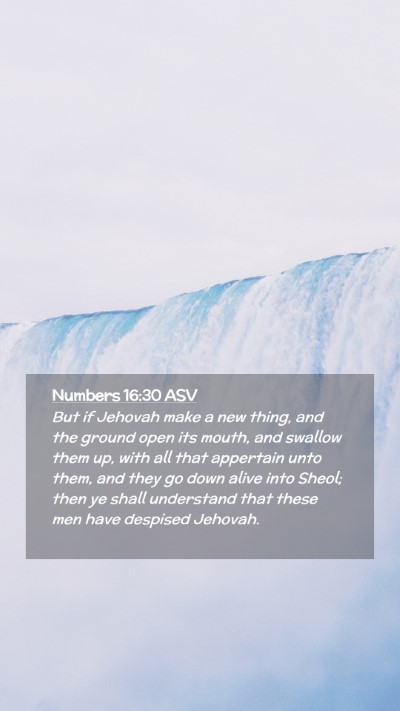 Picture 02 - Numbers 16:30 ASV Mobile Phone Wallpaper - But if Jehovah make a new thing, and the ground - Mobile Bible Verse Wallpaper