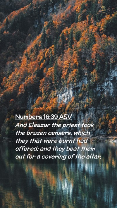 Picture 02 - Numbers 16:39 ASV Mobile Phone Wallpaper - And Eleazar the priest took the brazen censers, - Mobile Bible Verse Wallpaper