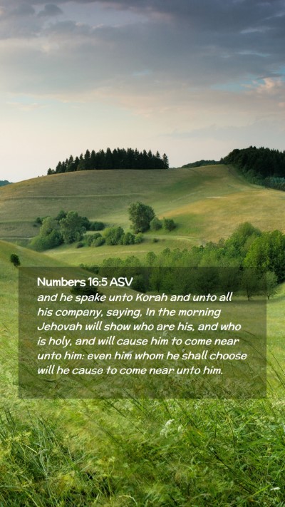 Picture 02 - Numbers 16:5 ASV Mobile Phone Wallpaper - and he spake unto Korah and unto all his company, - Mobile Bible Verse Wallpaper