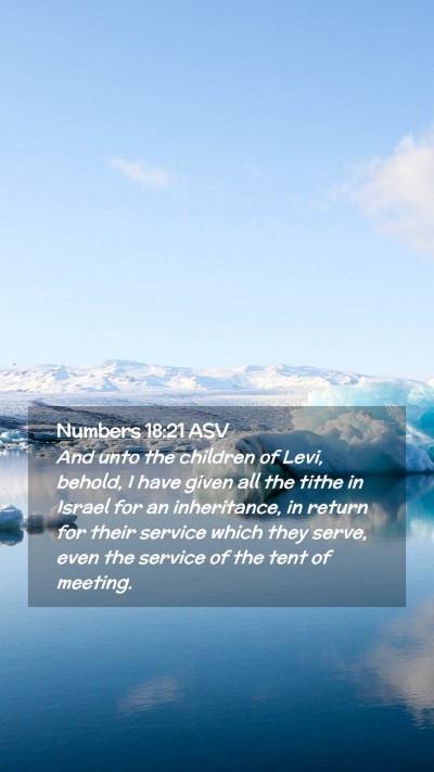 Picture 02 - Numbers 18:21 ASV Mobile Phone Wallpaper - And unto the children of Levi, behold, I have - Mobile Bible Verse Wallpaper