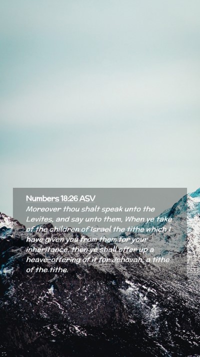 Picture 02 - Numbers 18:26 ASV Mobile Phone Wallpaper - Moreover thou shalt speak unto the Levites, and - Mobile Bible Verse Wallpaper