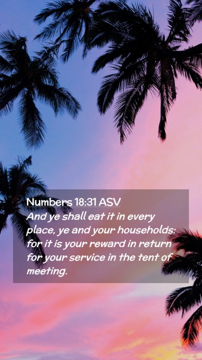 Picture 02 - Numbers 18:31 ASV Mobile Phone Wallpaper - And ye shall eat it in every place, ye and your - Mobile Bible Verse Wallpaper