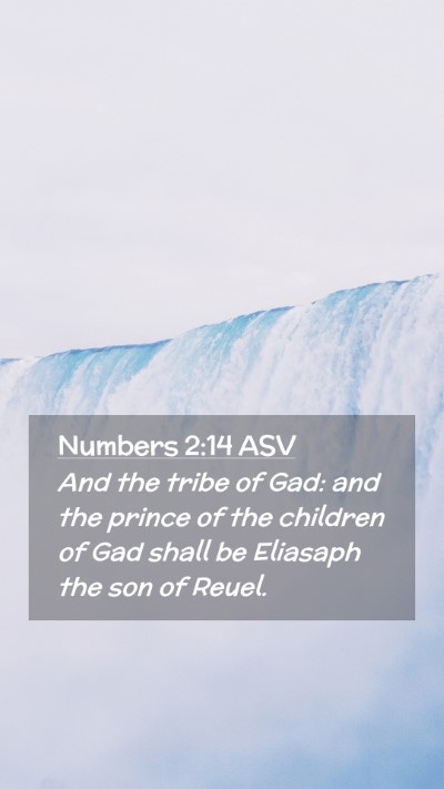 Picture 02 - Numbers 2:14 ASV Mobile Phone Wallpaper - And the tribe of Gad: and the prince of the - Mobile Bible Verse Wallpaper
