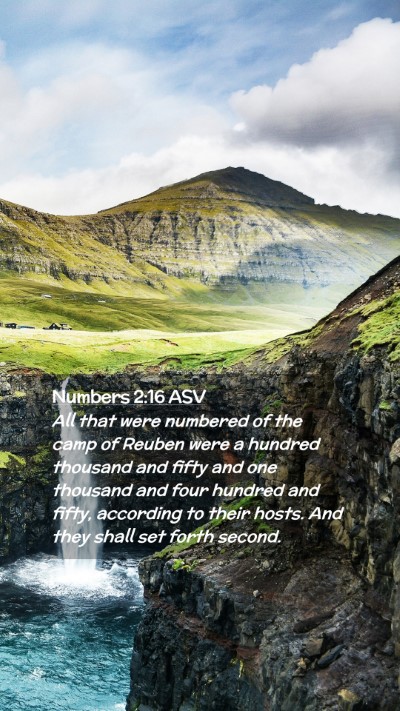 Picture 02 - Numbers 2:16 ASV Mobile Phone Wallpaper - All that were numbered of the camp of Reuben were - Mobile Bible Verse Wallpaper
