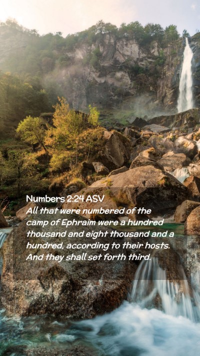 Picture 02 - Numbers 2:24 ASV Mobile Phone Wallpaper - All that were numbered of the camp of Ephraim - Mobile Bible Verse Wallpaper