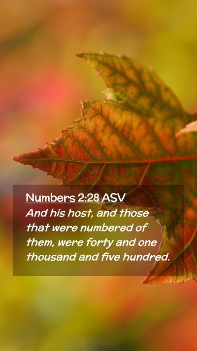 Picture 02 - Numbers 2:28 ASV Mobile Phone Wallpaper - And his host, and those that were numbered of - Mobile Bible Verse Wallpaper