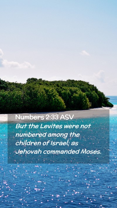 Picture 02 - Numbers 2:33 ASV Mobile Phone Wallpaper - But the Levites were not numbered among the - Mobile Bible Verse Wallpaper