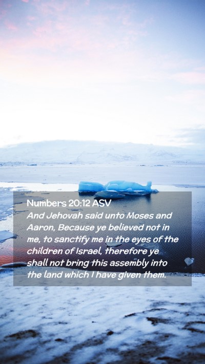 Picture 02 - Numbers 20:12 ASV Mobile Phone Wallpaper - And Jehovah said unto Moses and Aaron, Because ye - Mobile Bible Verse Wallpaper