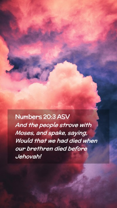 Picture 02 - Numbers 20:3 ASV Mobile Phone Wallpaper - And the people strove with Moses, and spake, - Mobile Bible Verse Wallpaper