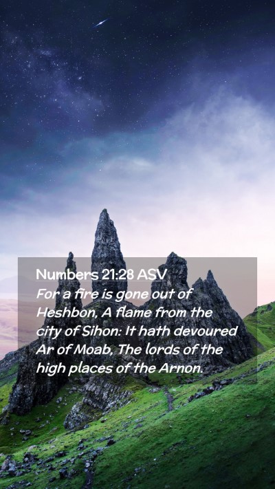 Picture 02 - Numbers 21:28 ASV Mobile Phone Wallpaper - For a fire is gone out of Heshbon, A flame from - Mobile Bible Verse Wallpaper