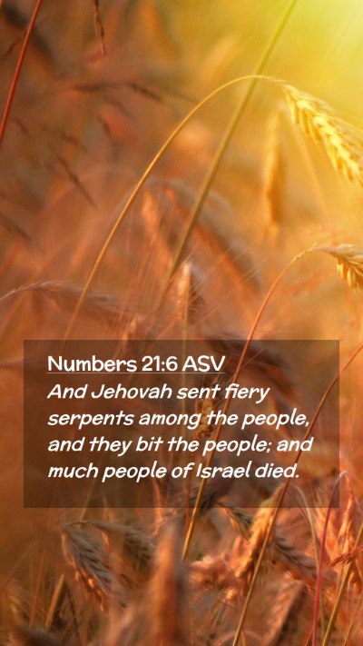 Picture 02 - Numbers 21:6 ASV Mobile Phone Wallpaper - And Jehovah sent fiery serpents among the people, - Mobile Bible Verse Wallpaper