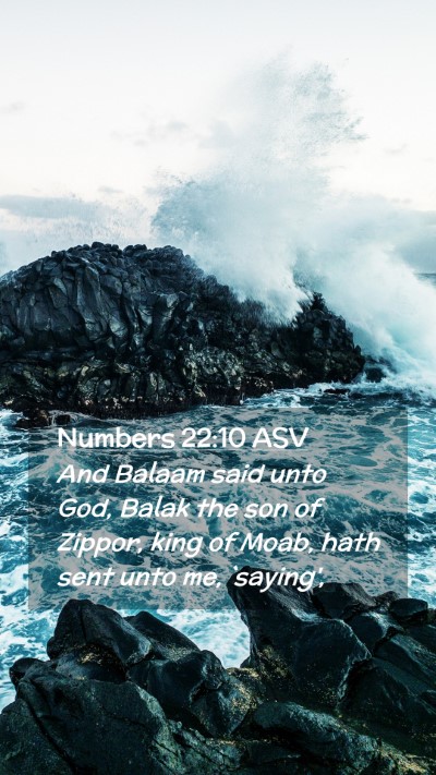 Picture 02 - Numbers 22:10 ASV Mobile Phone Wallpaper - And Balaam said unto God, Balak the son of - Mobile Bible Verse Wallpaper