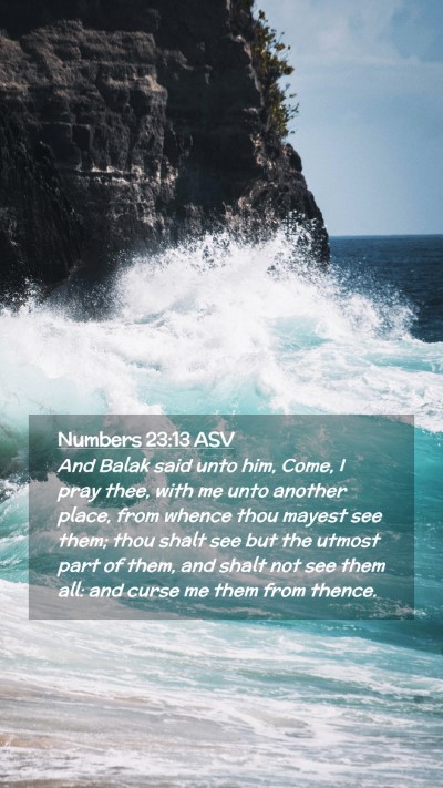 Picture 02 - Numbers 23:13 ASV Mobile Phone Wallpaper - And Balak said unto him, Come, I pray thee, with - Mobile Bible Verse Wallpaper