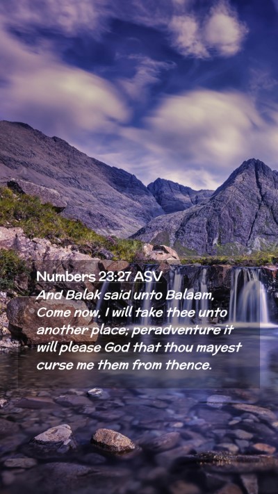 Picture 02 - Numbers 23:27 ASV Mobile Phone Wallpaper - And Balak said unto Balaam, Come now, I will take - Mobile Bible Verse Wallpaper