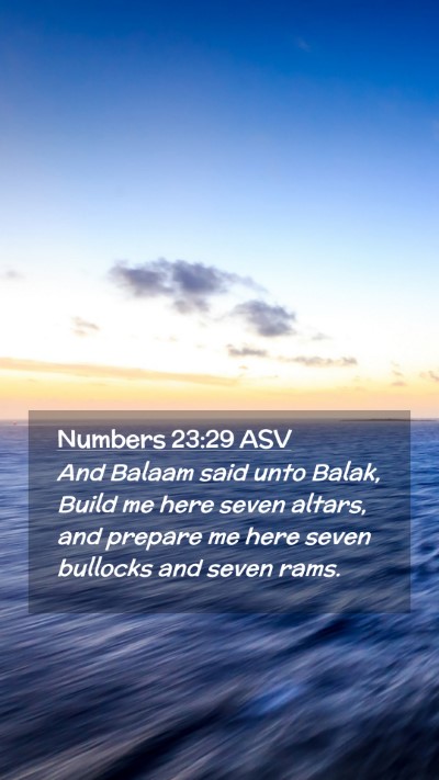 Picture 02 - Numbers 23:29 ASV Mobile Phone Wallpaper - And Balaam said unto Balak, Build me here seven - Mobile Bible Verse Wallpaper