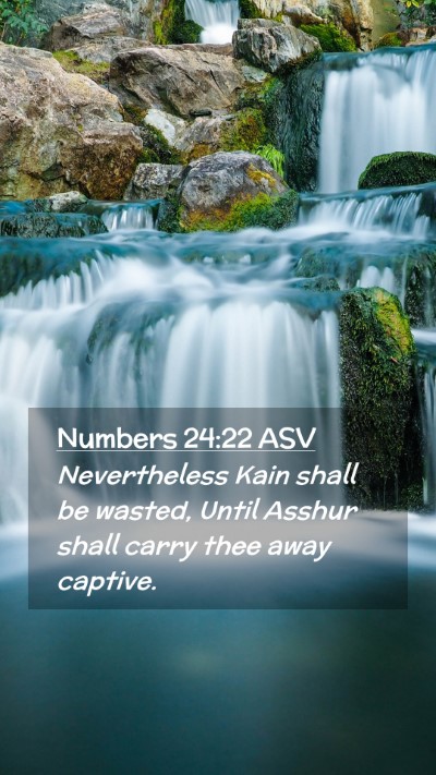 Picture 02 - Numbers 24:22 ASV Mobile Phone Wallpaper - Nevertheless Kain shall be wasted, Until Asshur - Mobile Bible Verse Wallpaper