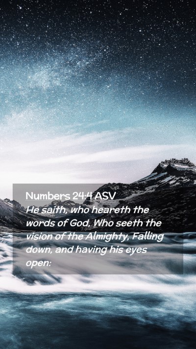 Picture 02 - Numbers 24:4 ASV Mobile Phone Wallpaper - He saith, who heareth the words of God, Who seeth - Mobile Bible Verse Wallpaper