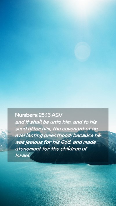 Picture 02 - Numbers 25:13 ASV Mobile Phone Wallpaper - and it shall be unto him, and to his seed after - Mobile Bible Verse Wallpaper