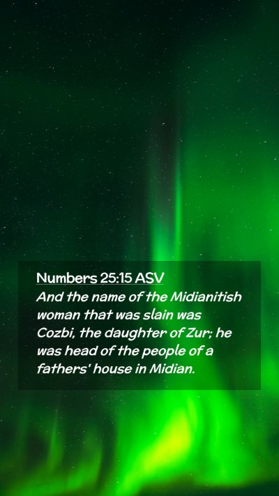 Picture 02 - Numbers 25:15 ASV Mobile Phone Wallpaper - And the name of the Midianitish woman that was - Mobile Bible Verse Wallpaper