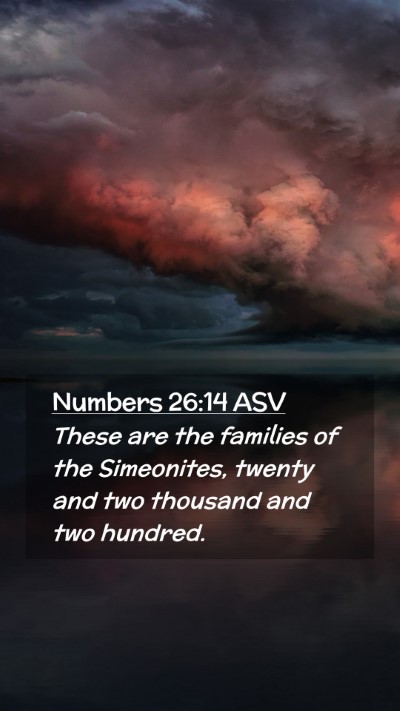 Picture 02 - Numbers 26:14 ASV Mobile Phone Wallpaper - These are the families of the Simeonites, twenty - Mobile Bible Verse Wallpaper