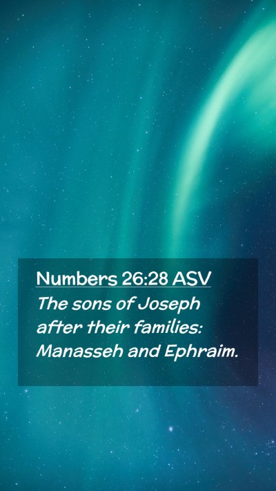 Picture 02 - Numbers 26:28 ASV Mobile Phone Wallpaper - The sons of Joseph after their families: Manasseh - Mobile Bible Verse Wallpaper