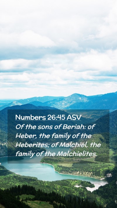 Picture 02 - Numbers 26:45 ASV Mobile Phone Wallpaper - Of the sons of Beriah: of Heber, the family of - Mobile Bible Verse Wallpaper