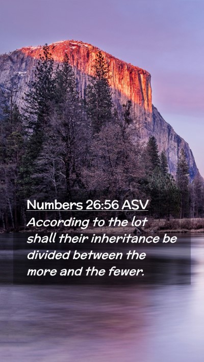 Picture 02 - Numbers 26:56 ASV Mobile Phone Wallpaper - According to the lot shall their inheritance be - Mobile Bible Verse Wallpaper
