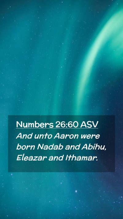 Picture 02 - Numbers 26:60 ASV Mobile Phone Wallpaper - And unto Aaron were born Nadab and Abihu, Eleazar - Mobile Bible Verse Wallpaper