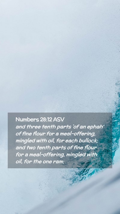 Picture 02 - Numbers 28:12 ASV Mobile Phone Wallpaper - and three tenth parts `of an ephah' of fine flour - Mobile Bible Verse Wallpaper