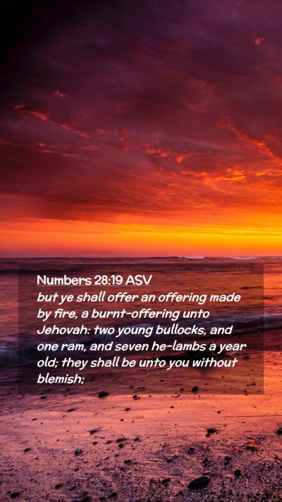 Picture 02 - Numbers 28:19 ASV Mobile Phone Wallpaper - but ye shall offer an offering made by fire, a - Mobile Bible Verse Wallpaper