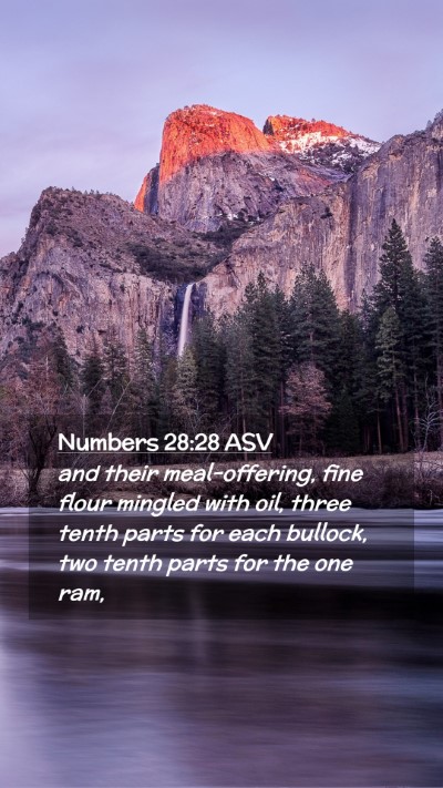 Picture 02 - Numbers 28:28 ASV Mobile Phone Wallpaper - and their meal-offering, fine flour mingled with - Mobile Bible Verse Wallpaper