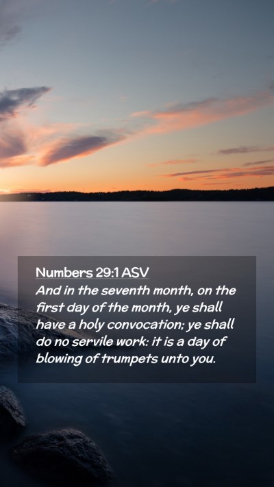 Picture 02 - Numbers 29:1 ASV Mobile Phone Wallpaper - And in the seventh month, on the first day of the - Mobile Bible Verse Wallpaper