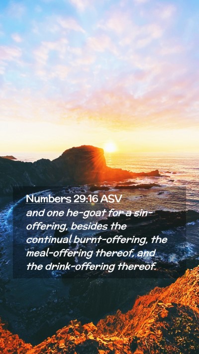 Picture 02 - Numbers 29:16 ASV Mobile Phone Wallpaper - and one he-goat for a sin-offering, besides the - Mobile Bible Verse Wallpaper
