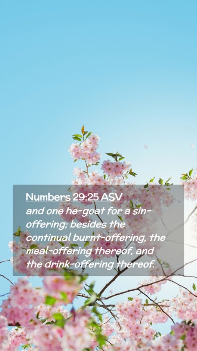 Picture 02 - Numbers 29:25 ASV Mobile Phone Wallpaper - and one he-goat for a sin-offering; besides the - Mobile Bible Verse Wallpaper